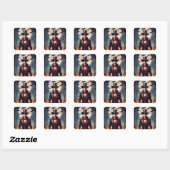 Halloween Steampunk Gotische Zombie Vampier Vierkante Sticker (Vel)