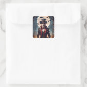 Halloween Steampunk Gotische Zombie Vampier Vierkante Sticker (Tas)