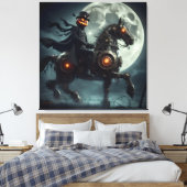 Halloween Steampunk Headless Horseman Canvas Afdruk (Insitu (Slaapkamer))