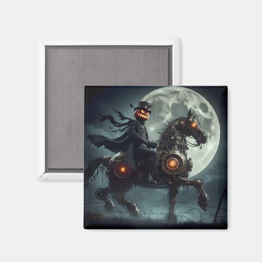 Halloween Steampunk Headless Horseman Magneet (Voorkant / Achterkant)