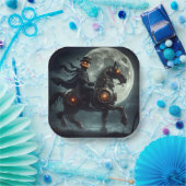 Halloween Steampunk Headless Horseman Papieren Bordje (Feest)