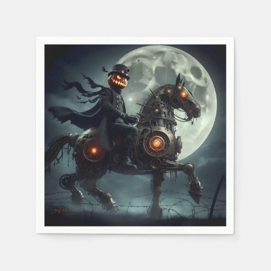Halloween Steampunk Headless Horseman Servet (Voorkant)