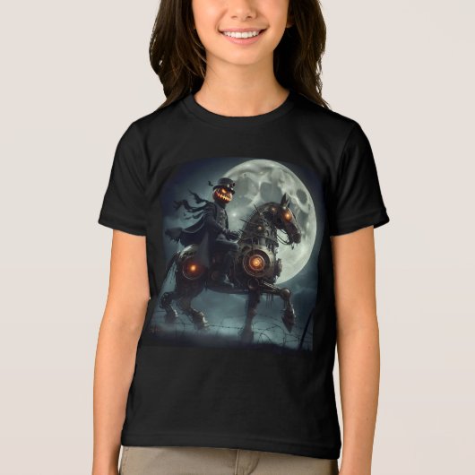 Halloween Steampunk Headless Horseman Tri-Blend Shirt (Voorkant)