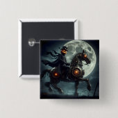 Halloween Steampunk Headless Horseman Vierkante Button 5,1 Cm (Voorkant /achterkant)