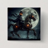 Halloween Steampunk Headless Horseman Vierkante Button 5,1 Cm (Voorkant)
