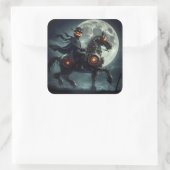 Halloween Steampunk Headless Horseman Vierkante Sticker (Tas)