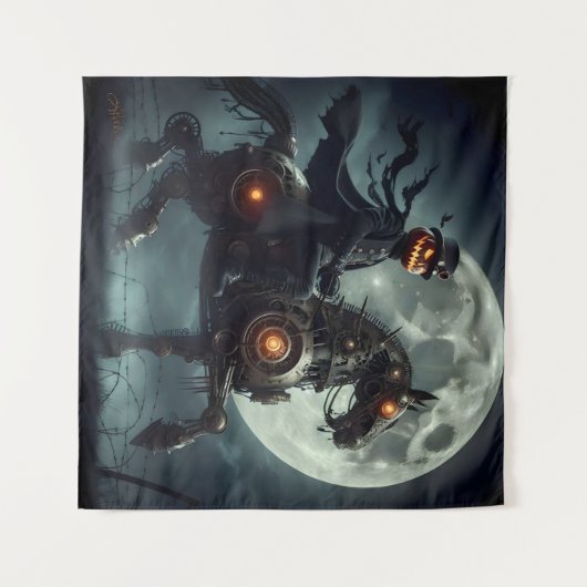 Halloween Steampunk Headless Horseman Wandkleed (Voorkant (horizontaal))