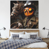 Halloween Steampunk Jack-O-Lantern Horseman Canvas Afdruk (Insitu (Slaapkamer))