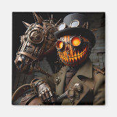 Halloween Steampunk Jack-O-Lantern Horseman Magneet (Voorkant)