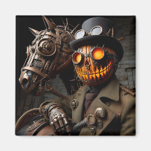 Halloween Steampunk Jack-O-Lantern Horseman