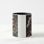 Halloween Steampunk Jack-O-Lantern Horseman Mok (Midden)