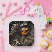 Halloween Steampunk Jack-O-Lantern Horseman Papieren Bordje (Feest)