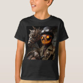 Halloween Steampunk Jack-O-Lantern Horseman T-shirt (Voorkant)