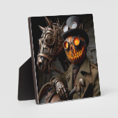 Halloween Steampunk Jack-O-Lantern Ruiter Fotoplaat (Voorkant)