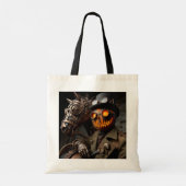 Halloween Steampunk Jack-O-Lantern Ruiter Tote Bag (Achterkant)