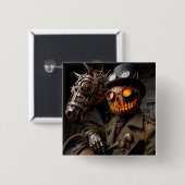 Halloween Steampunk Jack-O-Lantern Ruiter Vierkante Button 5,1 Cm (Voorkant /achterkant)