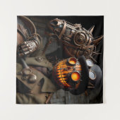 Halloween Steampunk Jack-O-Lantern Ruiter Wandkleed (Voorkant (horizontaal))