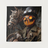 Halloween Steampunk Jack-O-Lantern Ruiter Wandkleed (Voorkant)