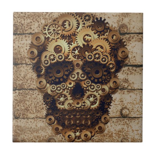 Halloween Steampunk Keramische Tegel Tegeltje (Voorkant)