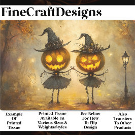 Halloween Steampunk Pumpkin Witches AA8 Decoupage Tissuepapier