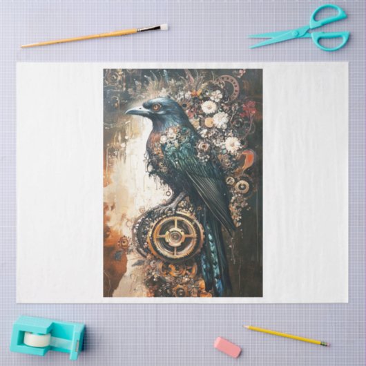 Halloween Steampunk Raven Tissuepapier (Craft)