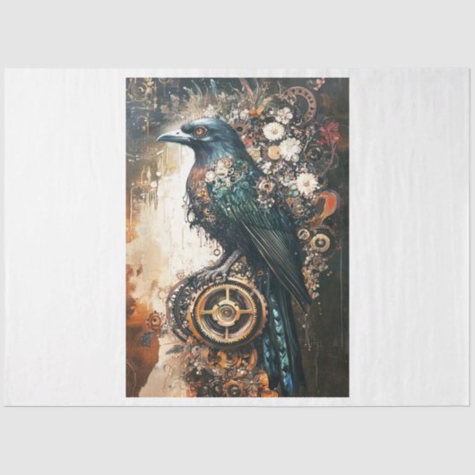 Halloween Steampunk Raven Tissuepapier (Voorkant)