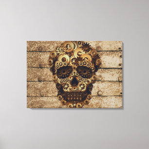 Halloween Steampunk Skeleton Canvas Art Afdruk