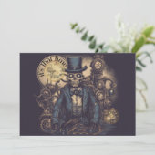 Halloween Steampunk Skeleton Kaart (Staand voorkant)