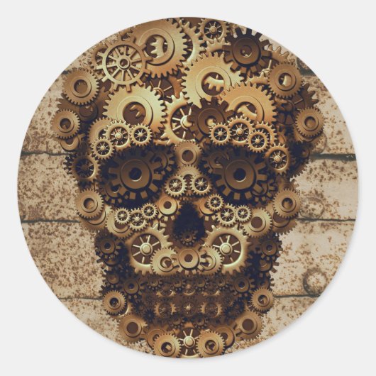Halloween Steampunk Skeleton Stickers (Voorkant)