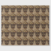 Halloween Steampunk Skeleton Wrapping Paper Cadeaupapier (Vlak)