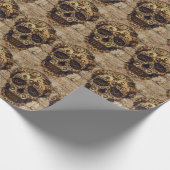 Halloween Steampunk Skeleton Wrapping Paper Cadeaupapier (Hoek)