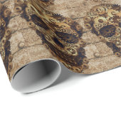 Halloween Steampunk Skeleton Wrapping Paper Cadeaupapier (Rol Hoek)