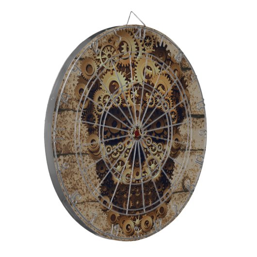 Halloween Steampunk Skull Dartboard Dartbord (Voorkant Links)