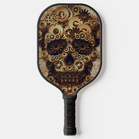 Halloween Steampunk Skull Pickleball Paddle (Voorkant)