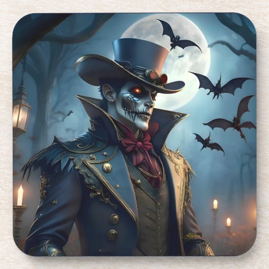 Halloween Steampunk Southern Gentleman Zombie Bier Onderzetter (Voorkant)