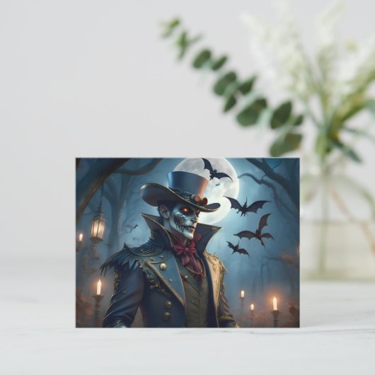 Halloween Steampunk Southern Gentleman Zombie Briefkaart (Staand voorkant)