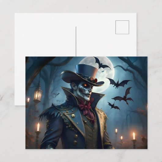 Halloween Steampunk Southern Gentleman Zombie Briefkaart (Voorkant / Achterkant)
