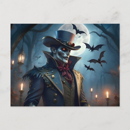 Halloween Steampunk Southern Gentleman Zombie Briefkaart (Voorkant)