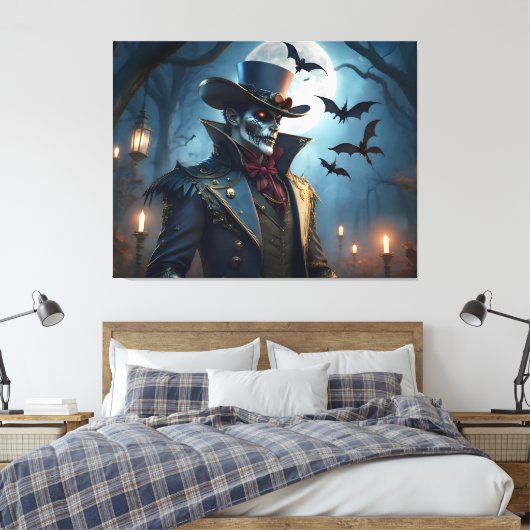 Halloween Steampunk Southern Gentleman Zombie Canvas Afdruk (Insitu (Slaapkamer))