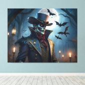 Halloween Steampunk Southern Gentleman Zombie Canvas Afdruk (Insitu (Houten vloer))