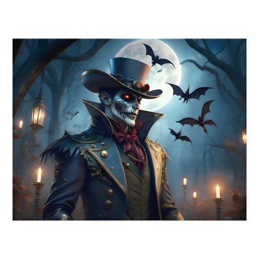 Halloween Steampunk Southern Gentleman Zombie Foto Afdruk (Voorkant)