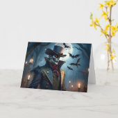 Halloween Steampunk Southern Gentleman Zombie Kaart (Gele Bloem)