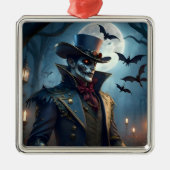 Halloween Steampunk Southern Gentleman Zombie Metalen Ornament (Voorkant)