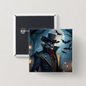 Halloween Steampunk Southern Gentleman Zombie Vierkante Button 5,1 Cm (Voorkant /achterkant)