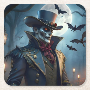 Halloween Steampunk Southern Gothic Zombie Kartonnen Onderzetters