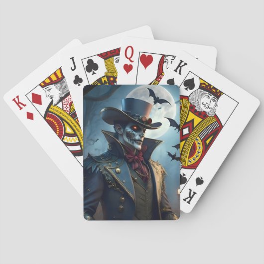Halloween Steampunk Southern Gothic Zombie Pokerkaarten (Achterkant)