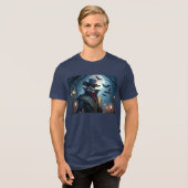 Halloween Steampunk Southern Gothic Zombie Tri-Blend Shirt (Voorkant volledig)
