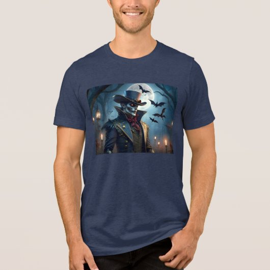 Halloween Steampunk Southern Gothic Zombie Tri-Blend Shirt (Voorkant)