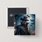 Halloween Steampunk Southern Gothic Zombie Vierkante Button 5,1 Cm (Voorkant /achterkant)
