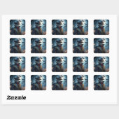 Halloween Steampunk Southern Gothic Zombie Vierkante Sticker (Vel)